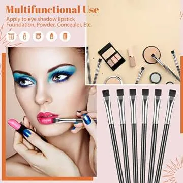 Flat Eyeliner and Eyebrow Brush Set - 12 Pieces