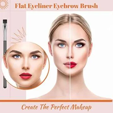Flat Eyeliner and Eyebrow Brush Set - 12 Pieces