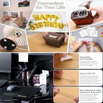 aiyawen 600PCS Double Sided Glue Dots,Upgraded Removable Adhesive Dots with Tiny Handle, Sticky Mounting Tape for Poster Picture Wall Hanging/Birthday Decoration/Art Craft 0.79"