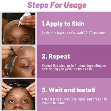 Smilco Strong Hold Waterproof Lace Wig Glue - 1.3OZ Transparent Hair Adhesive for Lace Front Wigs, Super Hold Waterproof Glue, Easy to Remove & Quick Dry