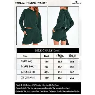KIRUNDO Womens Lounge Set Fall Tops Hoodie Pullover And Shorts Sets Sweatsuits Fall Fashion Outfits 2023 Y2k Clothes(Dark Green, Small)