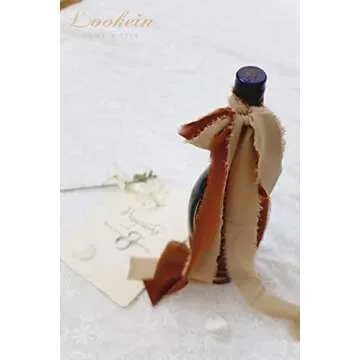 Lookein Handmade 1.5" Chiffon Silk-Like Ribbon with Frayed Edges