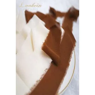 Lookein Handmade 1.5" Chiffon Silk-Like Ribbon with Frayed Edges