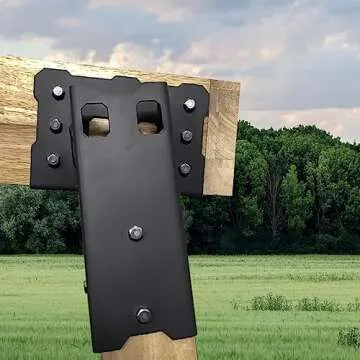 Highwild Platform Brackets Multi-Use 4x4 Compound Angle Brackets for Deer Stand, Hunting Blinds, Observation Decks & Outdoor Platforms - Set of 4 - Black.