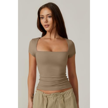 Stylish QINSEN Women's Basic Square Neck Bodysuit