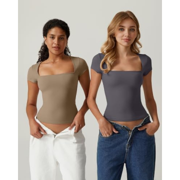 Stylish QINSEN Women's Basic Square Neck Bodysuit