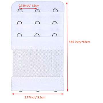 KTOBTEL Bra Extender 3 Hooks 3 Rows Elastic Bra Band Hook Strap Extensions for Women, Pack of 4 (Multicolor)