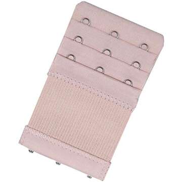 KTOBTEL Bra Extender 3 Hooks 3 Rows Elastic Bra Band Hook Strap Extensions for Women, Pack of 4 (Multicolor)
