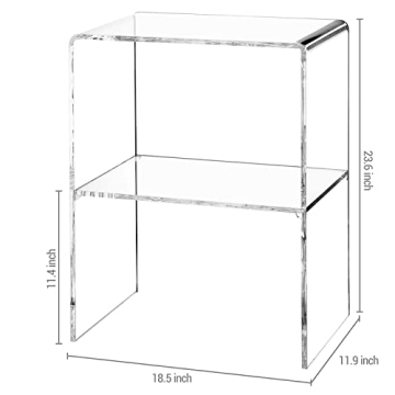 MyGift 24 Inch Acrylic End Table Modern Style and Storage