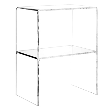 MyGift 24 Inch Acrylic End Table Modern Style and Storage