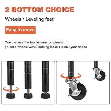 6-Tier Storage Shelves NSF Certified Wire Shelving Unit on Wheels Heavy Duty Metal Shelves Adjustable Steel Shelving 2100Lbs Capacity for Closet Pantry Basement- (18"x48"x82", Black)