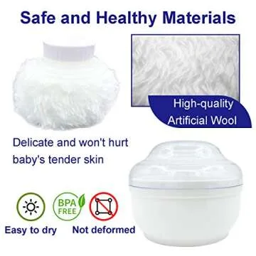 Large Body Powder Container with Fluffy Puff