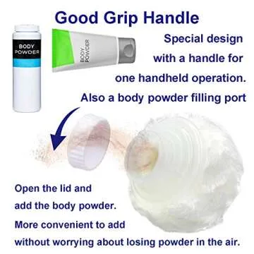 Large Body Powder Container with Fluffy Puff