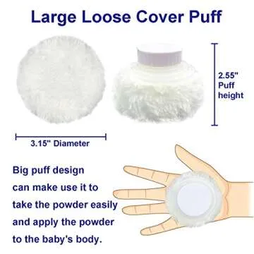 Large Body Powder Container with Fluffy Puff