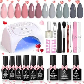 Beetles Gel Nail Polish Kit with UV Light - 48W LED Lamp & 6 Colors for Salon-Quality Nails at Home ...