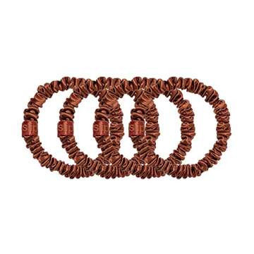slip Silk Skinny Scrunchies | 100% Mulberry Silk, Anti-Crease, Gentle on Hair, Reduces Breakage | Stylish & Durable, Ideal for All Hair Types