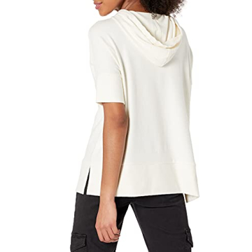 Daily Ritual Women's Cozy Hooded Short-Sleeve Shirt
