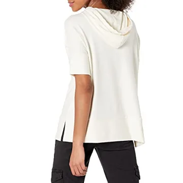 Daily Ritual Women's Cozy Hooded Short-Sleeve Shirt