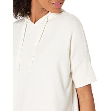 Daily Ritual Women's Cozy Hooded Short-Sleeve Shirt