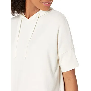 Daily Ritual Women's Cozy Hooded Short-Sleeve Shirt
