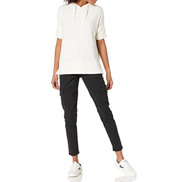 Daily Ritual Women's Cozy Hooded Short-Sleeve Shirt