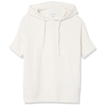 Daily Ritual Women's Cozy Hooded Short-Sleeve Shirt