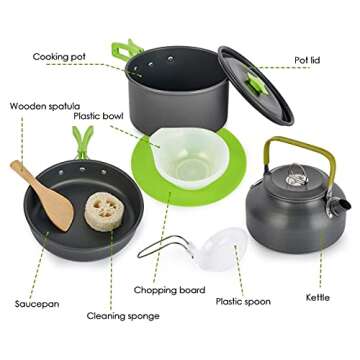 Lightweight Portable Camp Cooking Set for Outdoor Adventures