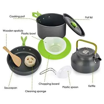 Lightweight Portable Camp Cooking Set for Outdoor Adventures