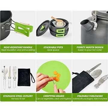 Lightweight Portable Camp Cooking Set for Outdoor Adventures