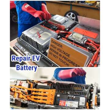 16kV Electrical Gloves Size 10 Rubber Thick Not for Dexterous Work High Voltage Electric Insulated E...