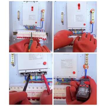 16kV Electrical Gloves Size 10 Rubber Thick Not for Dexterous Work High Voltage Electric Insulated Electrician Safety Shock Proof Lineman Long Red HV 16000VAC EV Hybrid Glove Water Proof