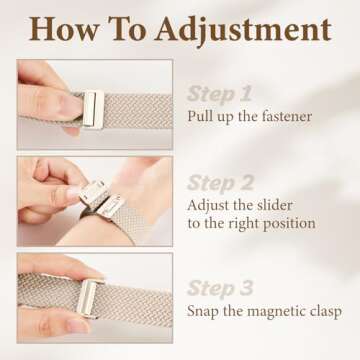 Braided Stretchy Bands with Magnetic Clasp Compatible for Apple Watch Band 38mm 40mm 41mm 42mm 44mm ...