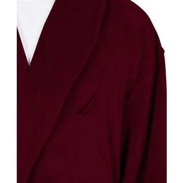 Nautica mens Long Sleeve Cozy Soft Plush Shawl Collar Bathrobe, Burgundy, One Size US