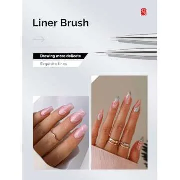 MelodySusie Nail Art Brushes Set,6pcs Professional Pen,Nail Art Tools Kit with Painting Dotting Line Pen for Gel Polish Nail Design Nail Carving French Nails for Home DIY Salon Use