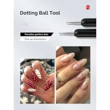 MelodySusie Nail Art Brushes Set,6pcs Professional Pen,Nail Art Tools Kit with Painting Dotting Line Pen for Gel Polish Nail Design Nail Carving French Nails for Home DIY Salon Use