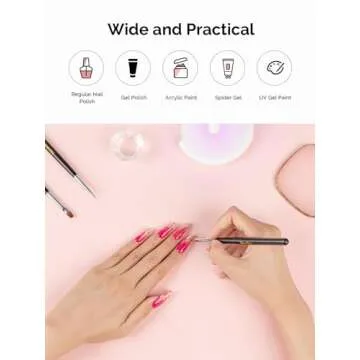 MelodySusie Nail Art Brushes Set,6pcs Professional Pen,Nail Art Tools Kit with Painting Dotting Line Pen for Gel Polish Nail Design Nail Carving French Nails for Home DIY Salon Use