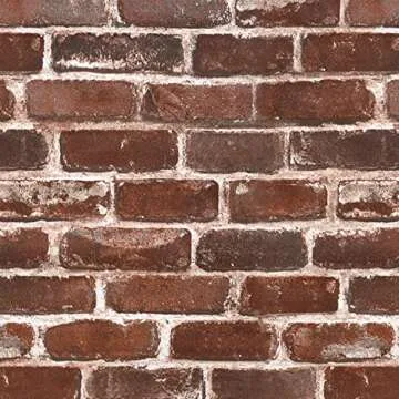 Akywall Red Brick Wallpaper Peel and Stick Realistic Distressed Textured Rock Stone Self Adhesive Contact Paper Embossed Vintage Removable Vinyl Wall Paper Faux Brick Look Wall Covering 118inch