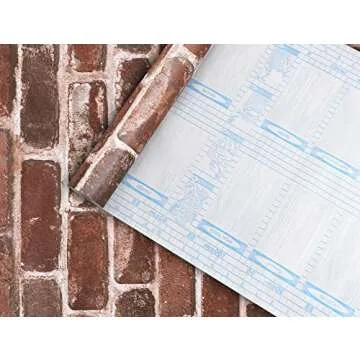 Akywall Red Brick Wallpaper Peel and Stick Realistic Distressed Textured Rock Stone Self Adhesive Contact Paper Embossed Vintage Removable Vinyl Wall Paper Faux Brick Look Wall Covering 118inch