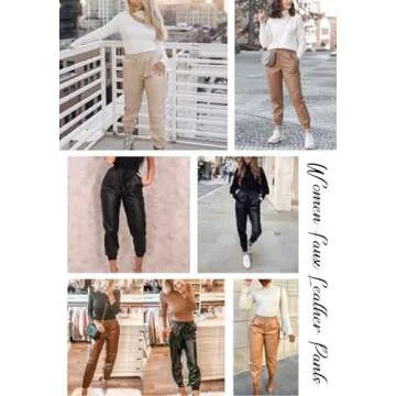 Stylish PU Leather High Waisted Joggers for Women