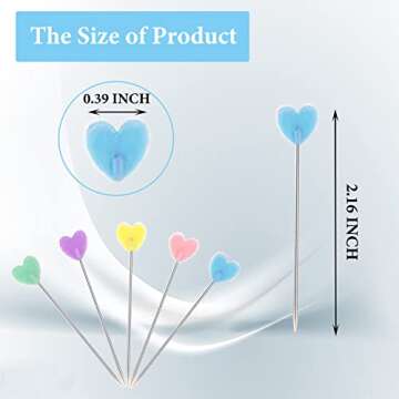 200pcs Sewing Pins Flat Head Straight Pins, Colored Pearl Head Stick Pin Long 2.16inch Quilting Pins...
