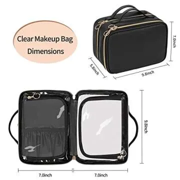 OCHEAL Double Layer Makeup Bag - Large Capacity Organizer