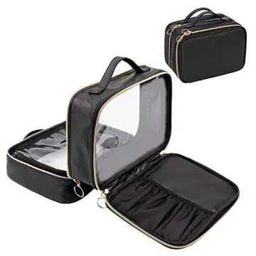 OCHEAL Double Layer Makeup Bag - Large Capacity Organizer