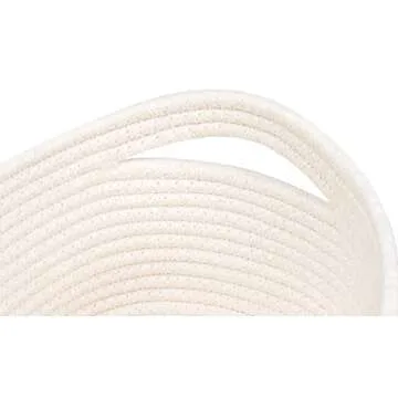 CubesLand Off White Small Storage Baskets for Shelves, Closet Organization Storage Bins Empty Gift Basket Baby Nursery Woven Baskets for Organizing, Rectangular Clothes Closet Shelves Baskets 3 Packs