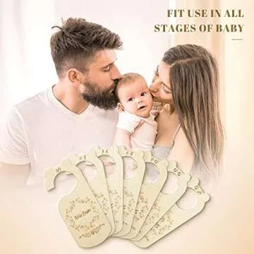 lovelyhome Baby Closet Dividers, Premium Wood Baby Closet Organizers Hanging Closet Size Divider, from Newborn to 24 Months for Home Nursery Baby Clothes and Newborn (7 PCS)