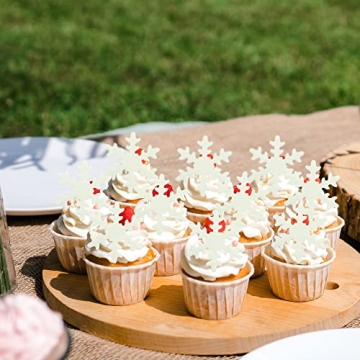 50Pcs Edible Snowflake Toppers for Winter Celebrations