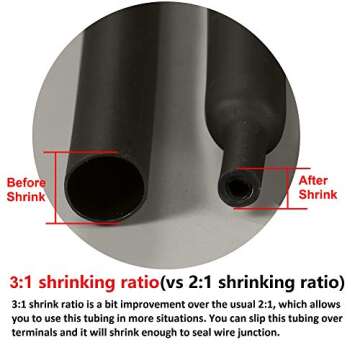 CrocSee 300pcs Heat Shrink Tubing Kit 3:1 Ratio Dual Wall Adhesive Lined, Waterproof Electrical Insu...