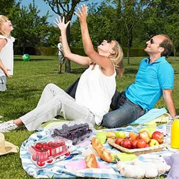 Haomian 50 Pcs Plastic 7 x 5 Inch ClamShell Takeout Trays Dessert Containers Plastic Hinged Food Container Disposable Plastic Clamshell Food Containers for Cakes,Cookies,Salad,Bakery Supplies