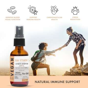 GIVOL Vitamin C Extra Strength Spray: Daily Absorption Liquid Extract with Lemon, Orange, Strawberry, Rich in Ascorbic Acid, 2oz (60ml) 60 Day Supply