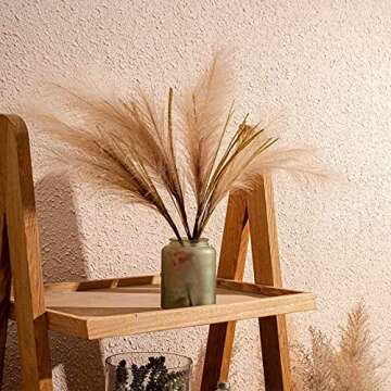 LACKINGONE 4Pcs Pampas Grass Decor 30 inch Artificial Pampas Grass Branches, Faux Pampas Grass Boho Room Decor Flowers Bunches for Home Kitchen Wedding Party