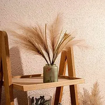 LACKINGONE 4Pcs Pampas Grass Decor 30 inch Artificial Pampas Grass Branches, Faux Pampas Grass Boho Room Decor Flowers Bunches for Home Kitchen Wedding Party